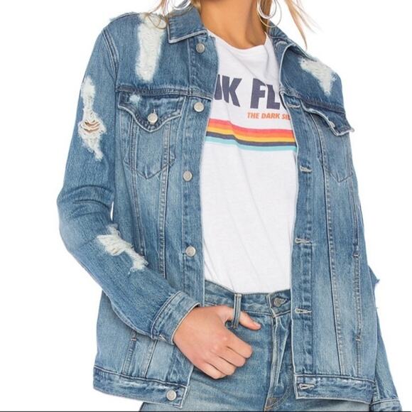 Lovers + Friends James Distressed Denim Jacket Small - Picture 6 of 8